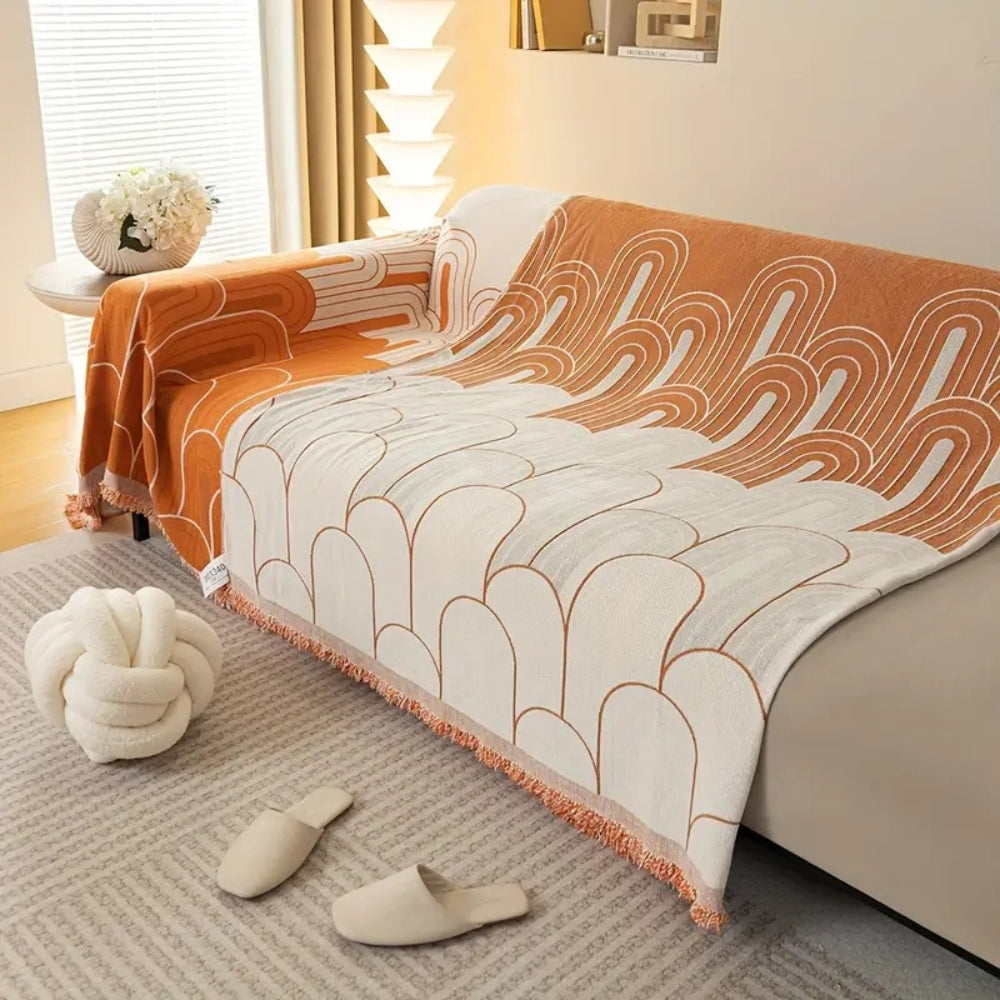 Regnbågsbågar Chenille Sofföverdrag