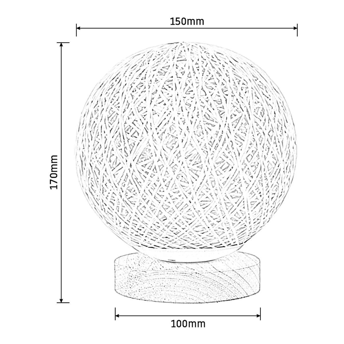 RattanSphere - Rotan Bal Bordslampa