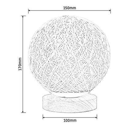 RattanSphere - Rotan Bal Bordslampa