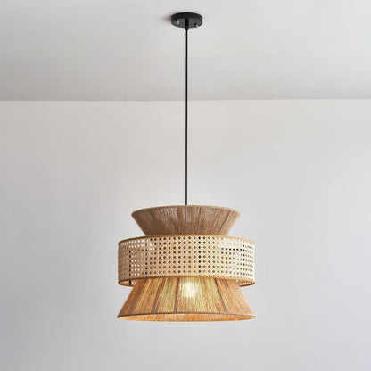 BambooLuxe Light - Italiensk bambus rattan hänglampa
