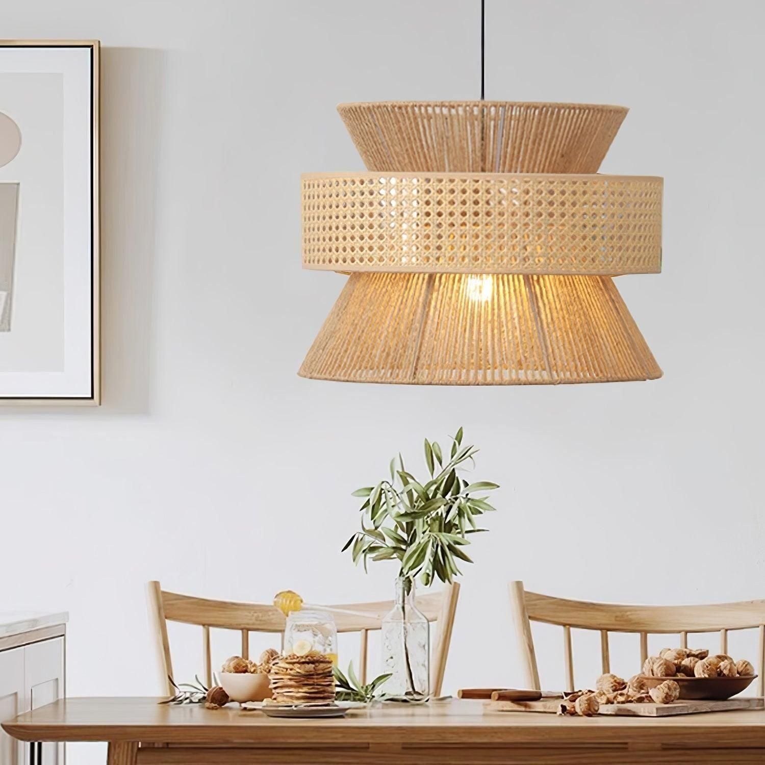 BambooLuxe Light - Italiensk bambus rattan hänglampa