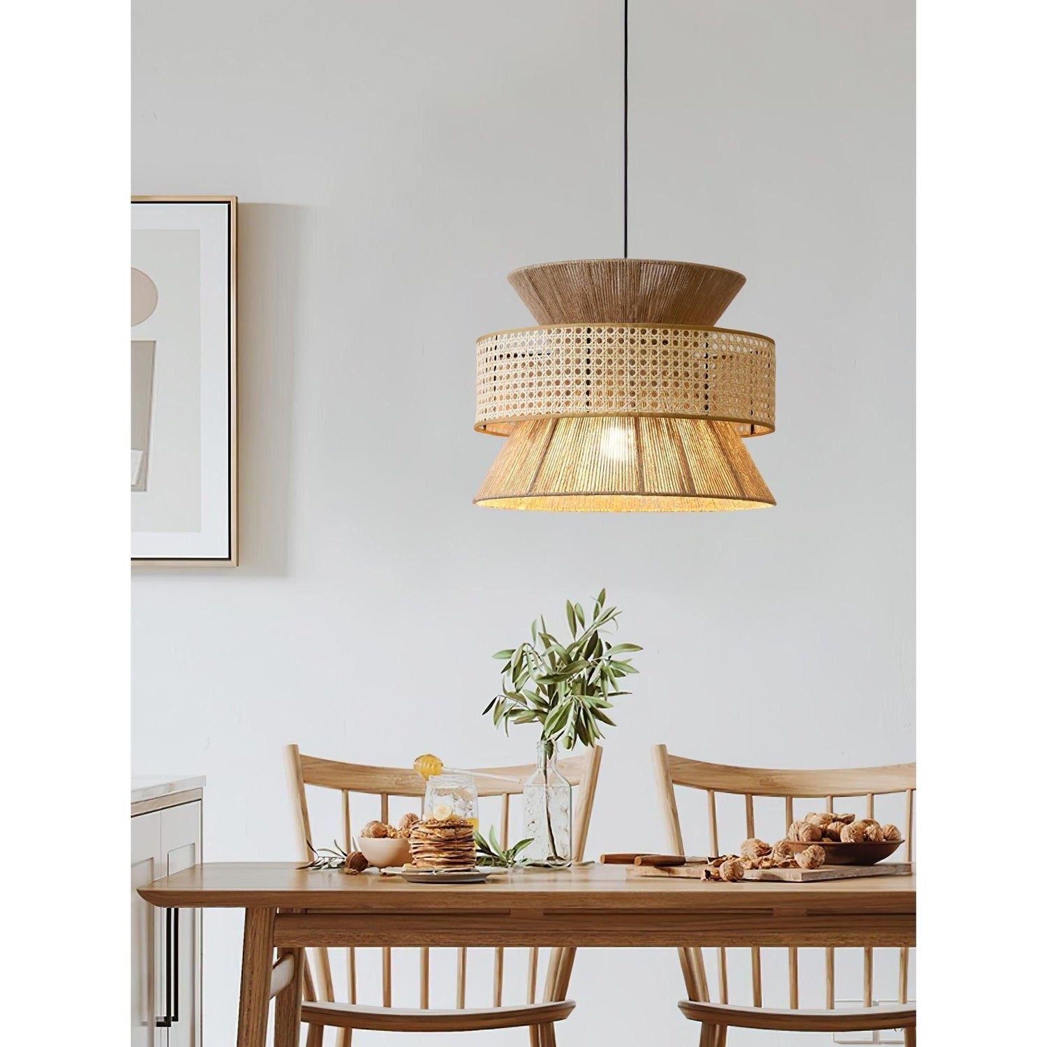 BambooLuxe Light - Italiensk bambus rattan hänglampa