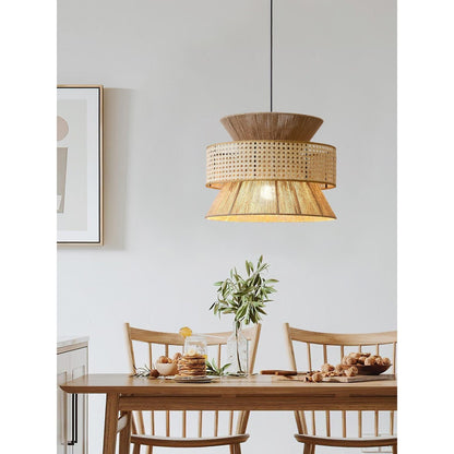 BambooLuxe Light - Italiensk bambus rattan hänglampa