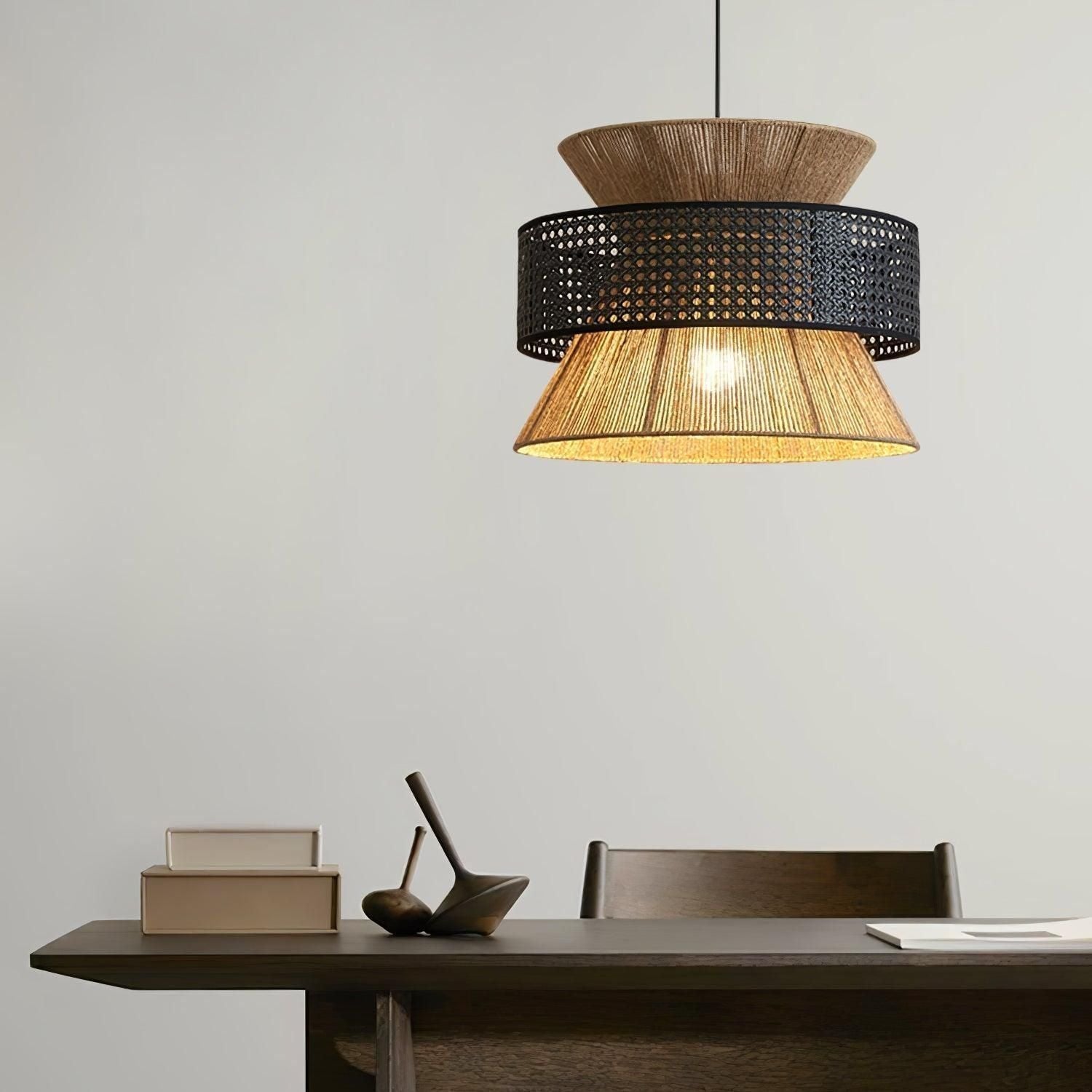 BambooLuxe Light - Italiensk bambus rattan hänglampa