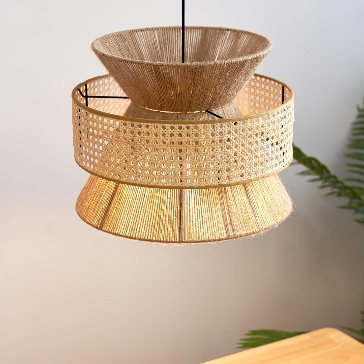 BambooLuxe Light - Italiensk bambus rattan hänglampa