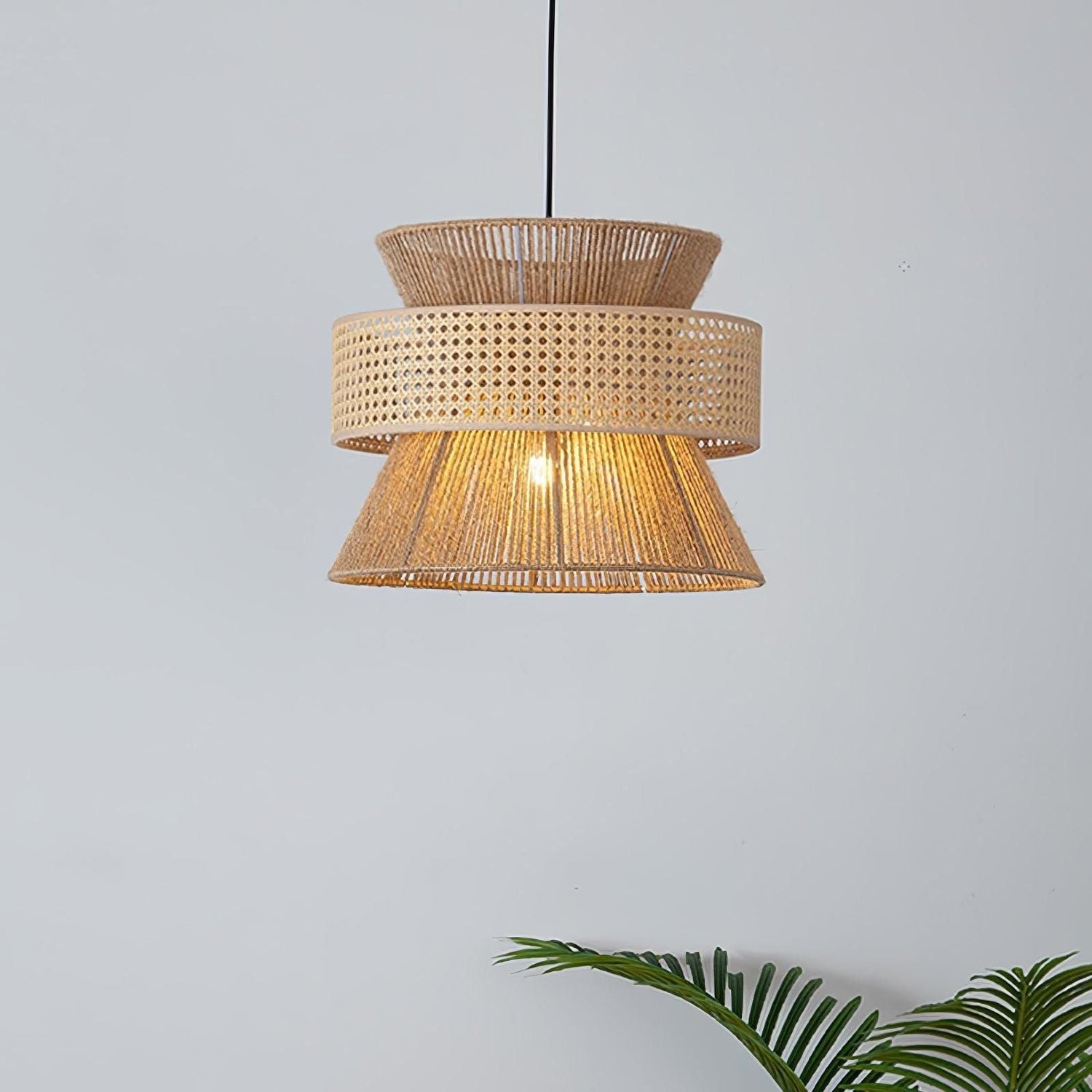 BambooLuxe Light - Italiensk bambus rattan hänglampa