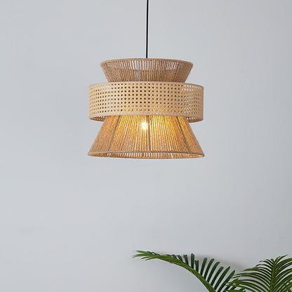 BambooLuxe Light - Italiensk bambus rattan hänglampa