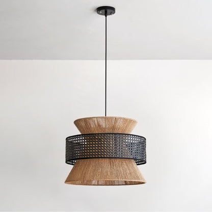BambooLuxe Light - Italiensk bambus rattan hänglampa