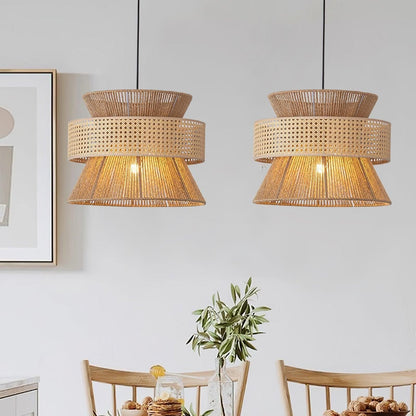 BambooLuxe Light - Italiensk bambus rattan hänglampa