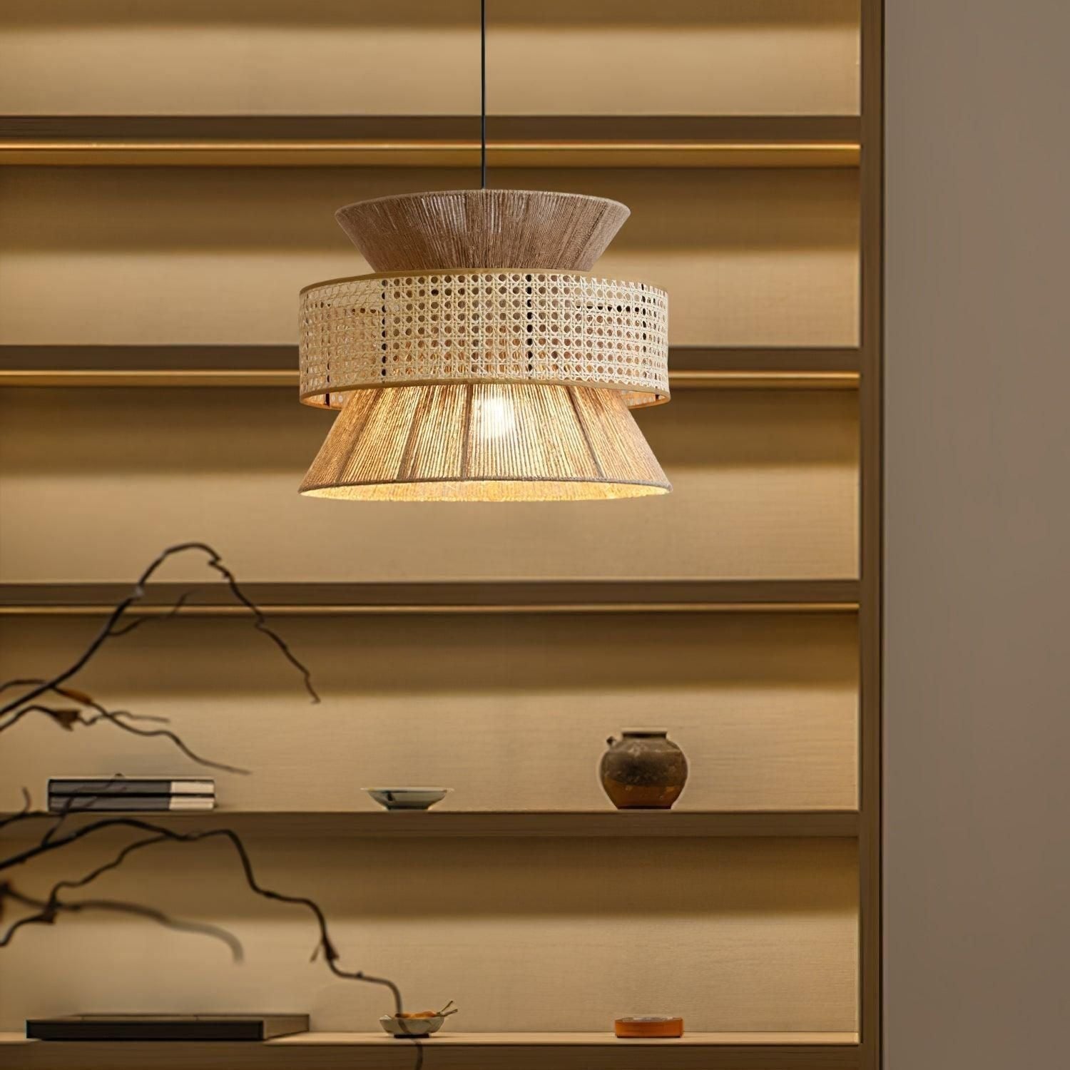 BambooLuxe Light - Italiensk bambus rattan hänglampa