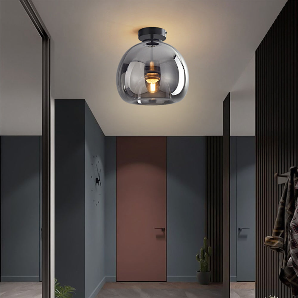 Moderna Taklampor med Retro Koppar och Glasdesign
