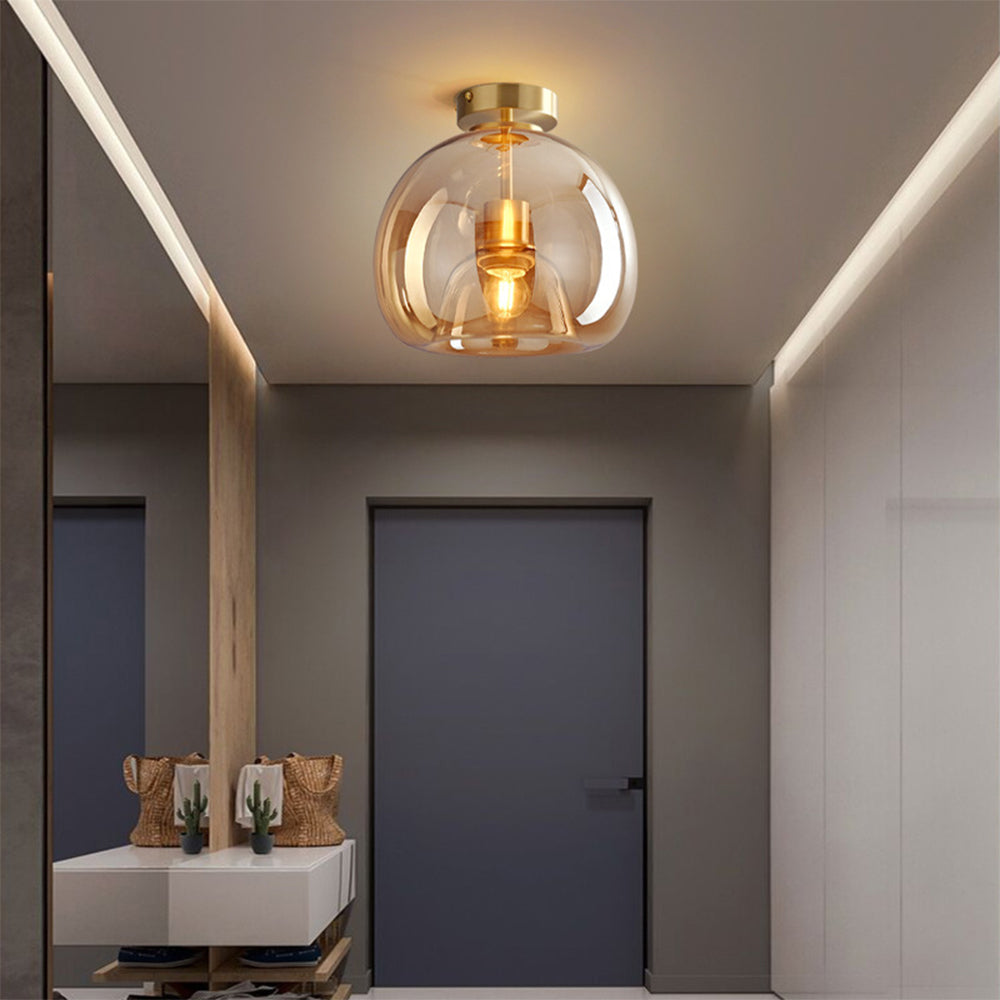 Moderna Taklampor med Retro Koppar och Glasdesign