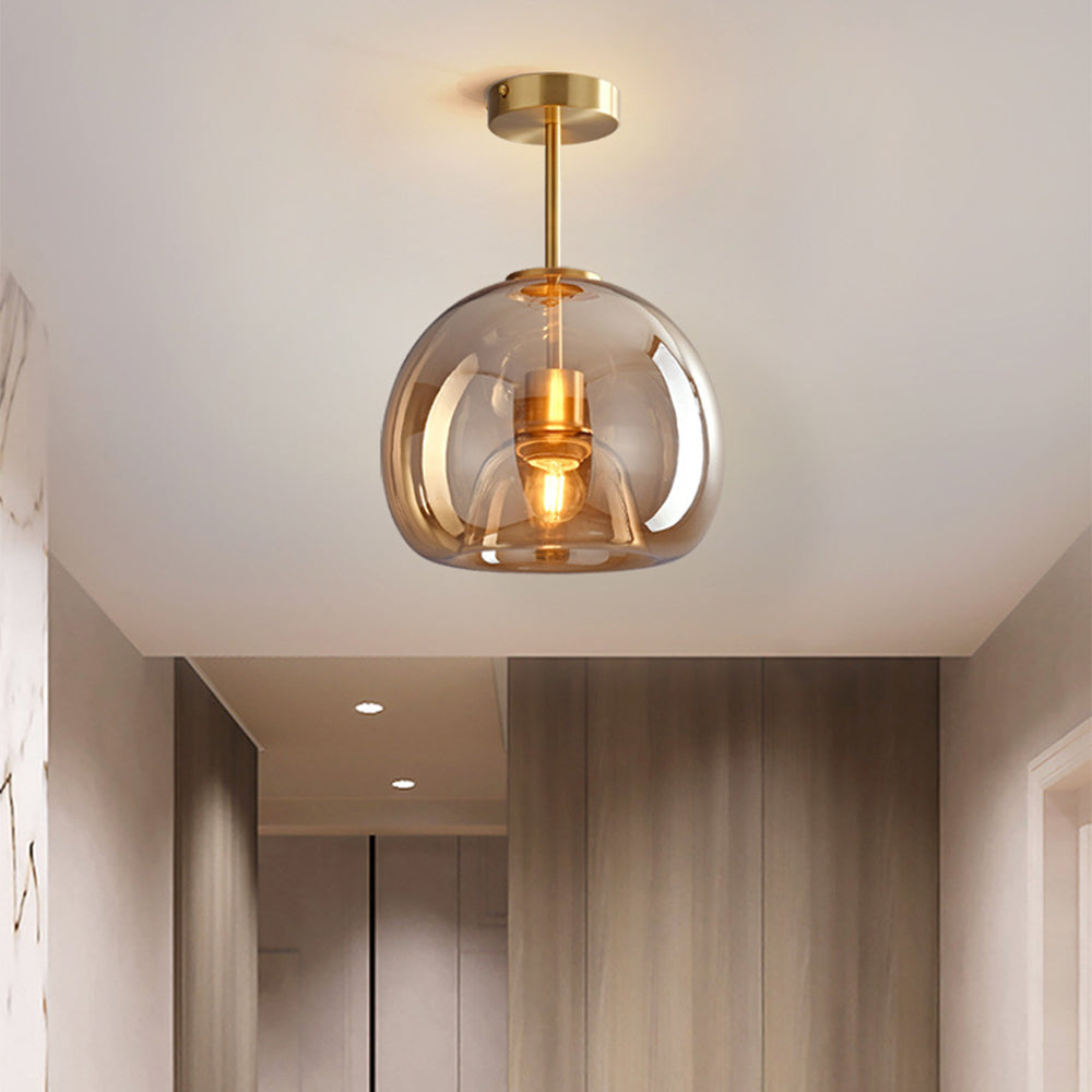 Moderna Taklampor med Retro Koppar och Glasdesign