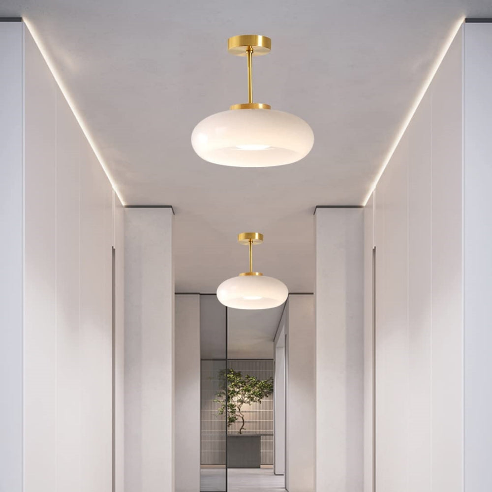 Vintage Rund Glas Taklampa