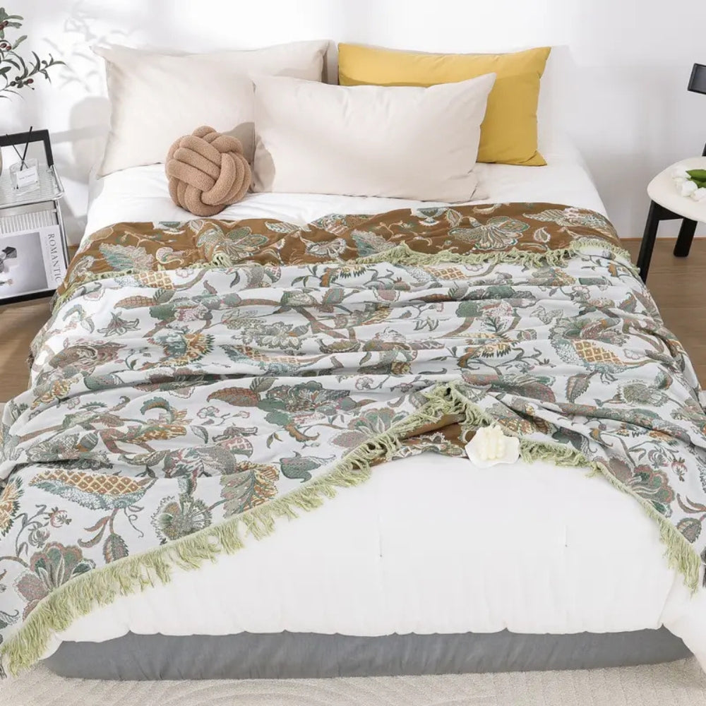 Reverie Floral Tassel Bomullsfilt