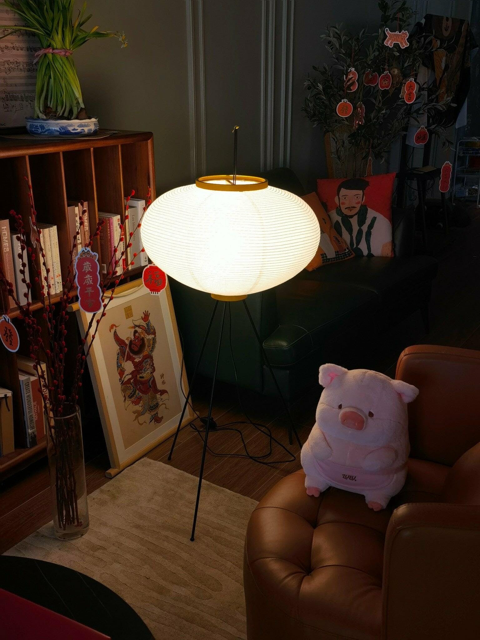 Lunora Haze | Skulptural golvlampa i rispapper i Japandi-stil