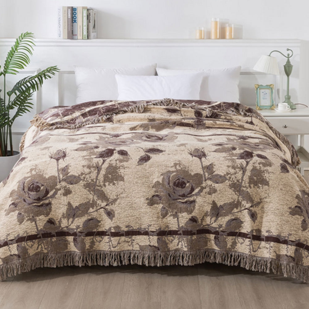 Rosewood Grace Kastanje Colored Cotton Blanket