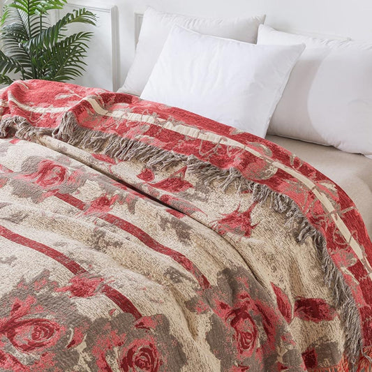Rosewood Grace Kastanje Colored Cotton Blanket