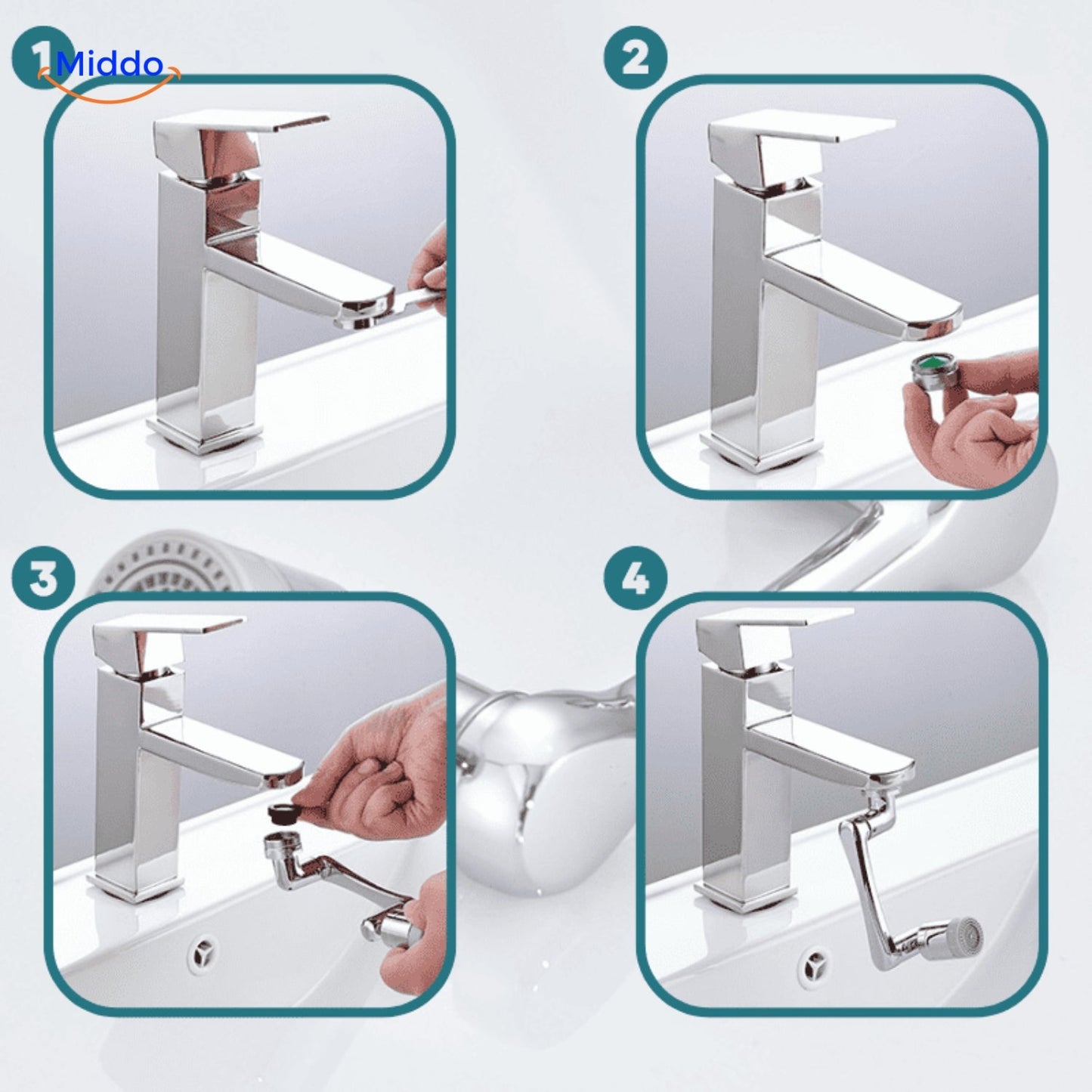 Carvallo | WaterWhirl - 360° svängbar kran med justerbar dusch