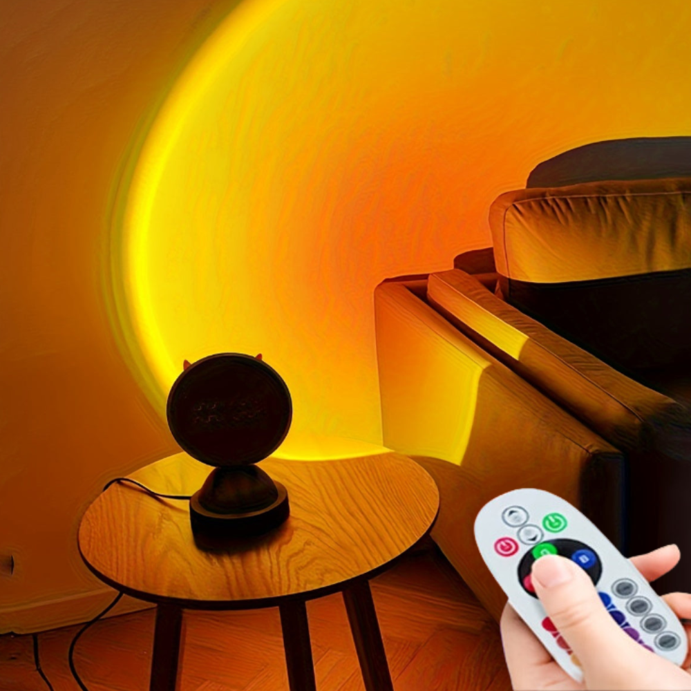 Carvallo - Mångsidig LED solnedgångslampa med 16 färger och fjärrkontroll
