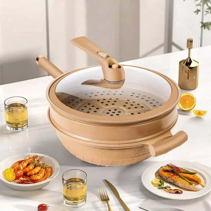 Royallure Non-Stick Wok med värmebeständig handtag – Idealisk för wokning och sautering