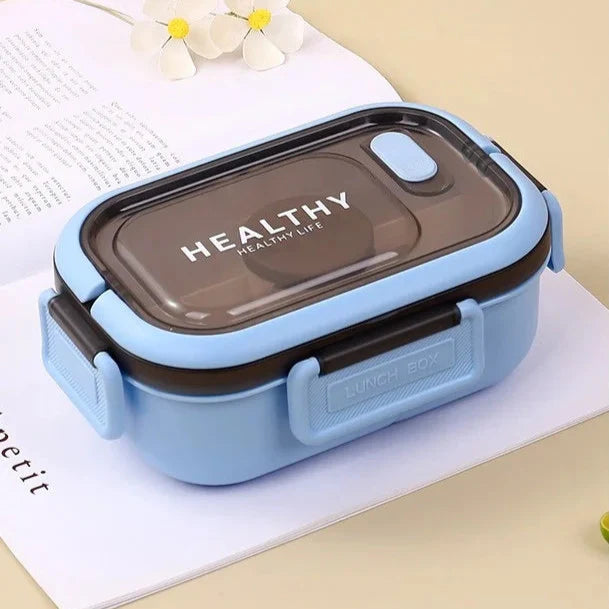 Royallure 1200ML Dubbellager Bento Lunch Box med Fack, Gaffel & Sked, Mikrosäker för Picknick & Kontor