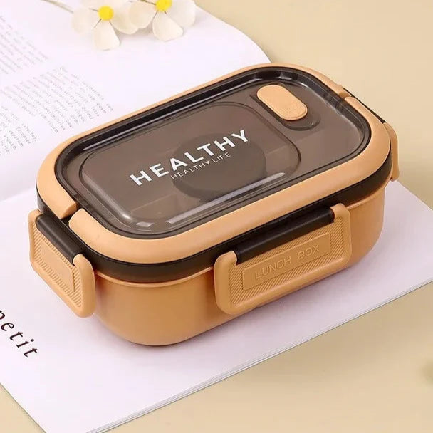 Royallure 1200ML Dubbellager Bento Lunch Box med Fack, Gaffel & Sked, Mikrosäker för Picknick & Kontor