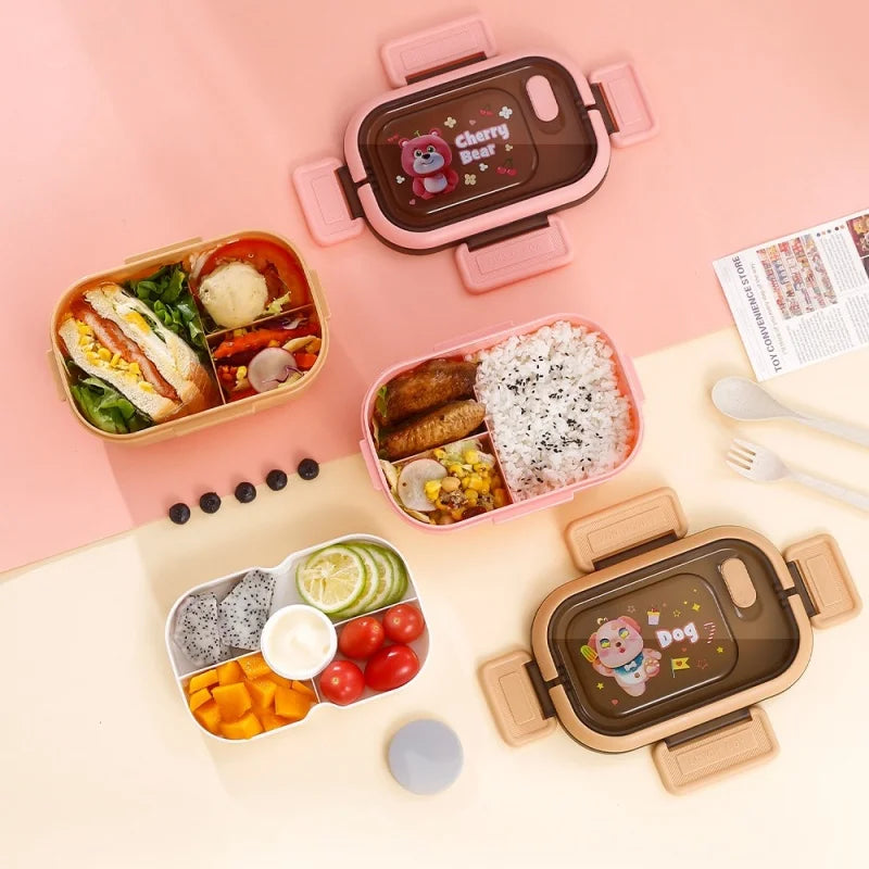 Royallure 1200ML Dubbellager Bento Lunch Box med Fack, Gaffel & Sked, Mikrosäker för Picknick & Kontor