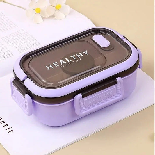 Royallure 1200ML Dubbellager Bento Lunch Box med Fack, Gaffel & Sked, Mikrosäker för Picknick & Kontor