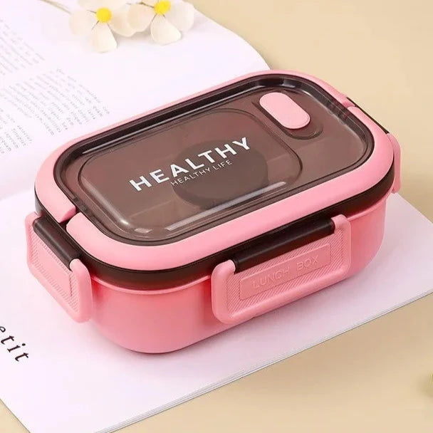 Royallure 1200ML Dubbellager Bento Lunch Box med Fack, Gaffel & Sked, Mikrosäker för Picknick & Kontor