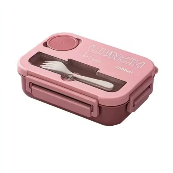 Royallure 1300ML Bärbar Bento Matlåda med Fack, Gaffel & Sked, Mikrosäker för Barn, Studenter & Kontor