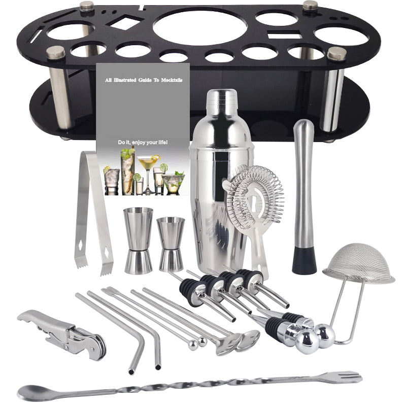 Royallure 22-delars rostfritt stål Boston cocktailshaker-set — Komplett barverktygssats
