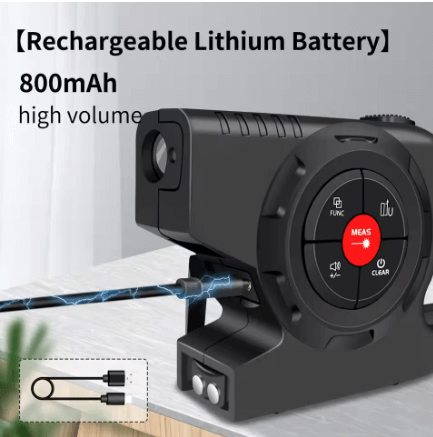 Royallure 3-i-1 Digital Laser Mätare – Måttband, Laser & Krysslinje, Bakgrundsbelyst LCD