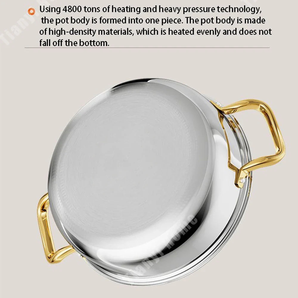 Royallure 30 cm Rostfritt Stål Stekpanna med Lock Honungskomb Wok för Alla Spisar