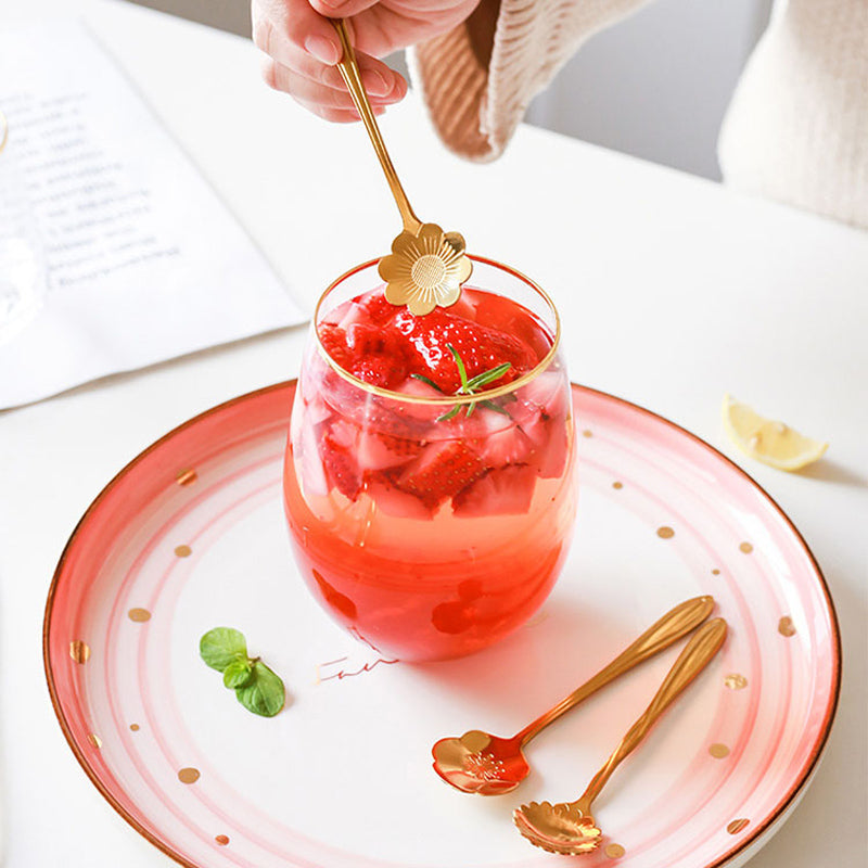 Royallure 8-delars Blomstersked Set – Rostfritt Stål Kaffe Skedar