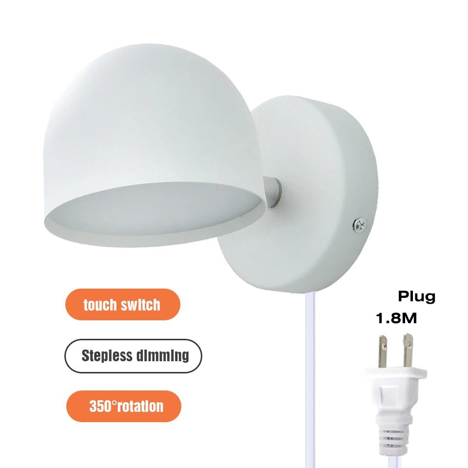 Royallure LED Inomhus Vägglampa 350° Rotera med Touch Dimming switch 9W