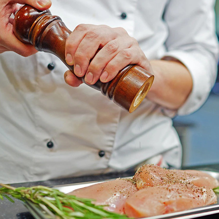 Royallure Rostfritt Ståls Salt- och Pepparkvarn med Justerbar Kvarn — Lätt Att Fylla På & Hållbar