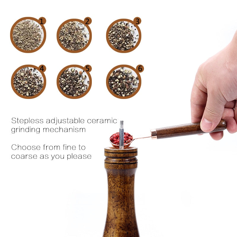 Royallure Rostfritt Ståls Salt- och Pepparkvarn med Justerbar Kvarn — Lätt Att Fylla På & Hållbar