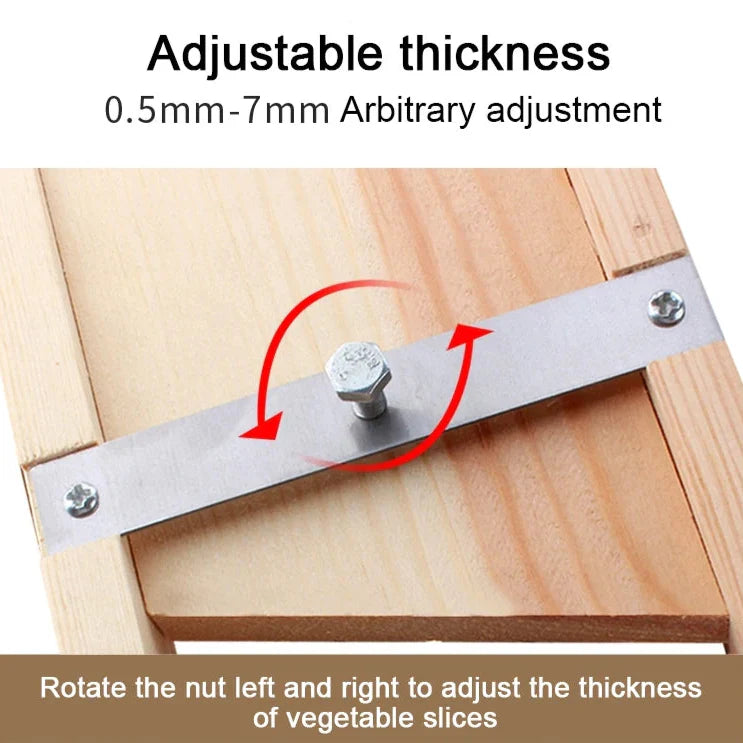 Royallure Trä Grönsakskniv Justerbar Skivare 0,5–7mm för Chips &amp; Frukt