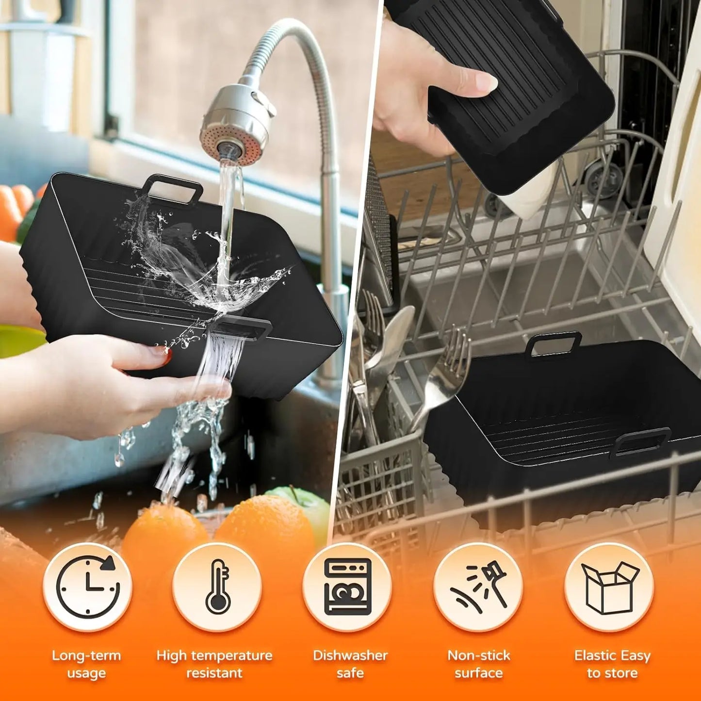 Royallure Air Fryer Tillbehör för Ninja Foodi Dual Zone AF300EU AF400EU 7.6–9.5L