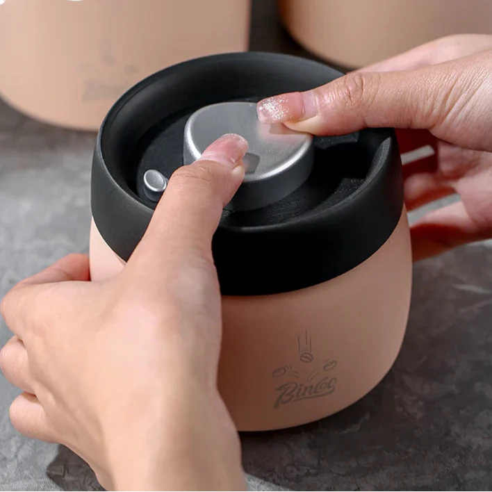 Royallure Kaffeebehållare i rostfritt stål med manuell vakuumlock för färska bönor