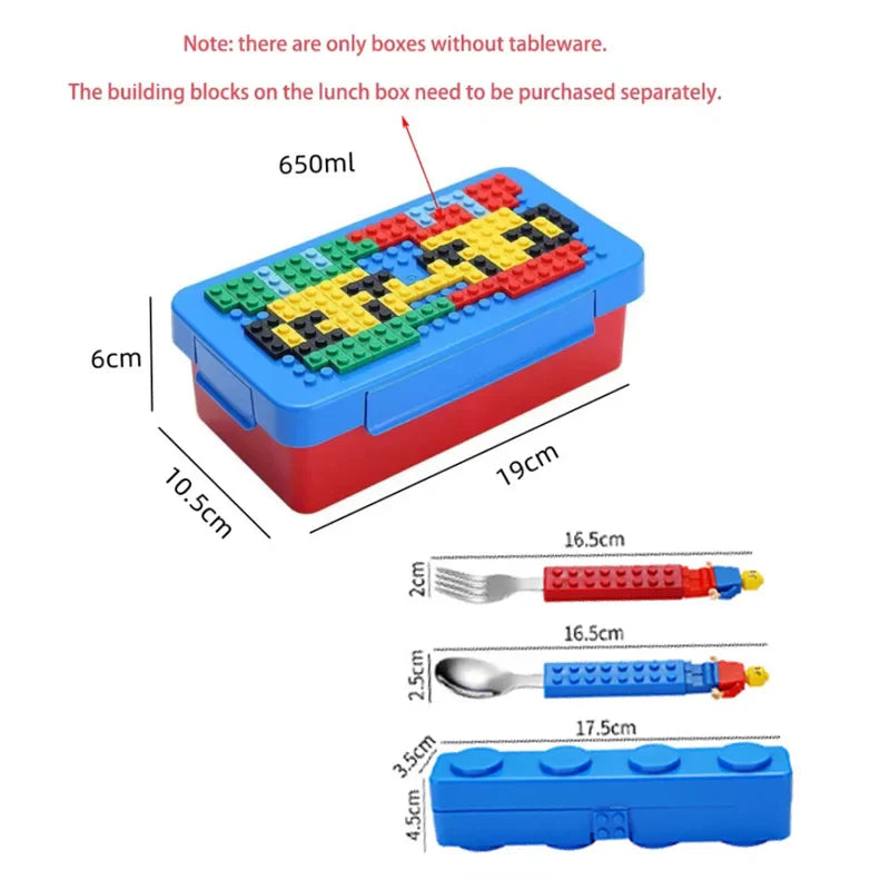 Royallure Byggblock Bento Matlåda, Färgglad Förseglad Matförvaringsbehållare för Barn, Sallad & Kontorsmåltider