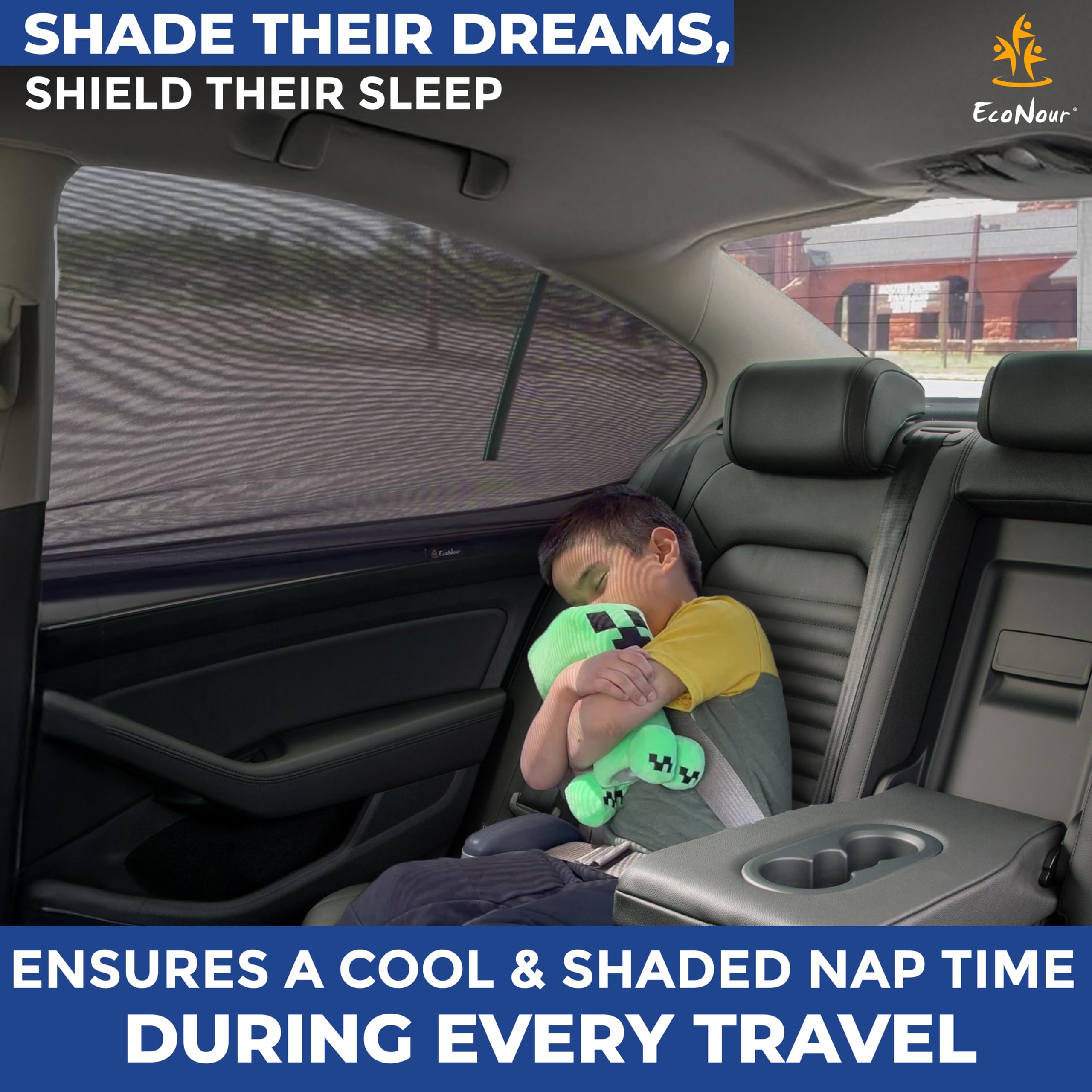 Royallure Stretchable Mesh Side Window Sun Shades – UV-Block, Värme-reducerande, Integritetspassning