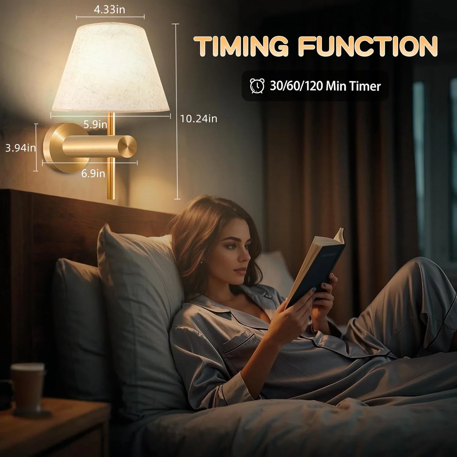 Royallure Trådlös uppladdningsbar vägglampa 12RGB med fjärrkontroll, dimbar nattlampa