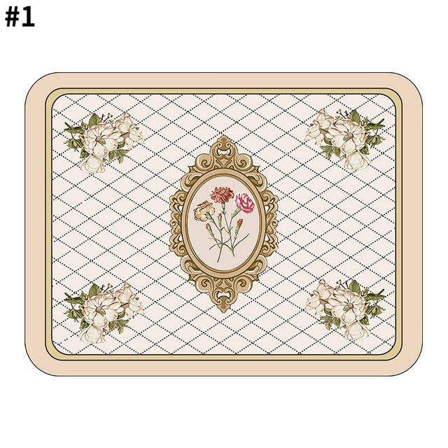 Royallure Absorbent Dish Drying Mat – Floral Polyester Bänkskydd, Anti-Slip & Snabbtorkande