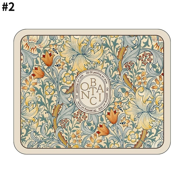 Royallure Absorbent Dish Drying Mat – Floral Polyester Bänkskydd, Anti-Slip & Snabbtorkande