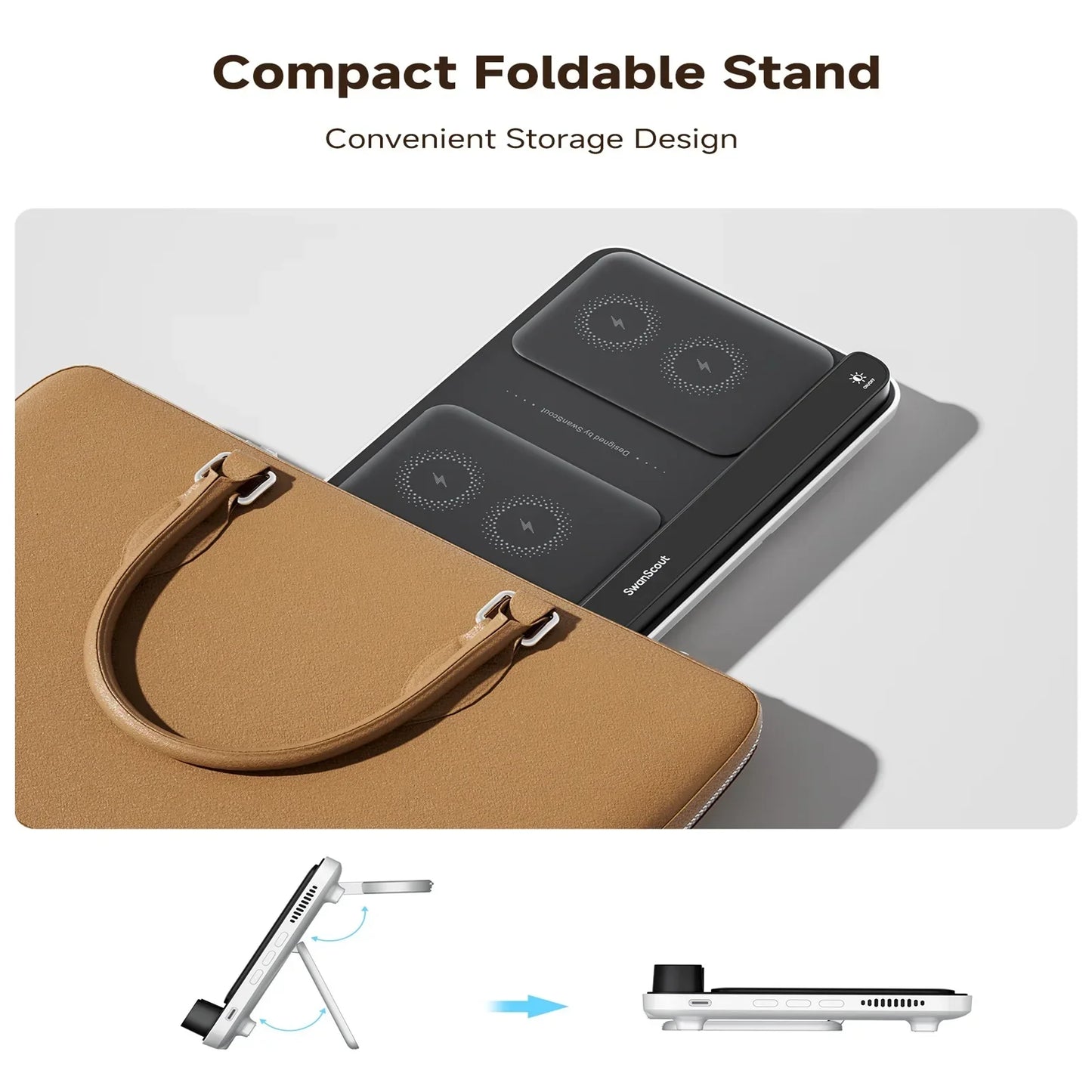 Royallure Dual Wireless Charger – Snabbladdningsdocka för Telefon, Klocka & Hörlurar (Samsung Kompatibel)