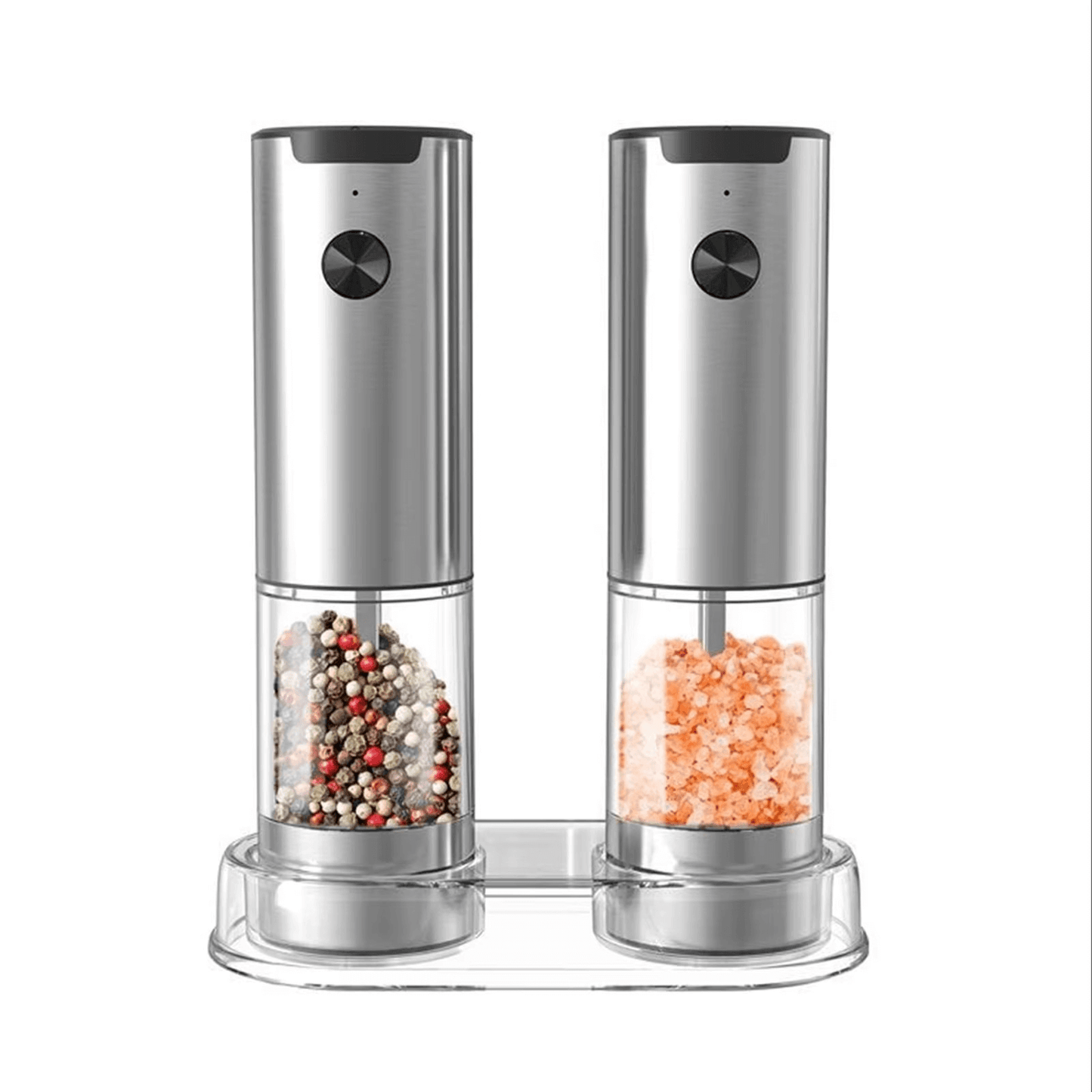 Royallure Electric Salt & Pepper Grinder Set – Justerbar Grovlek, LED-Decorator, Enhandanvändning