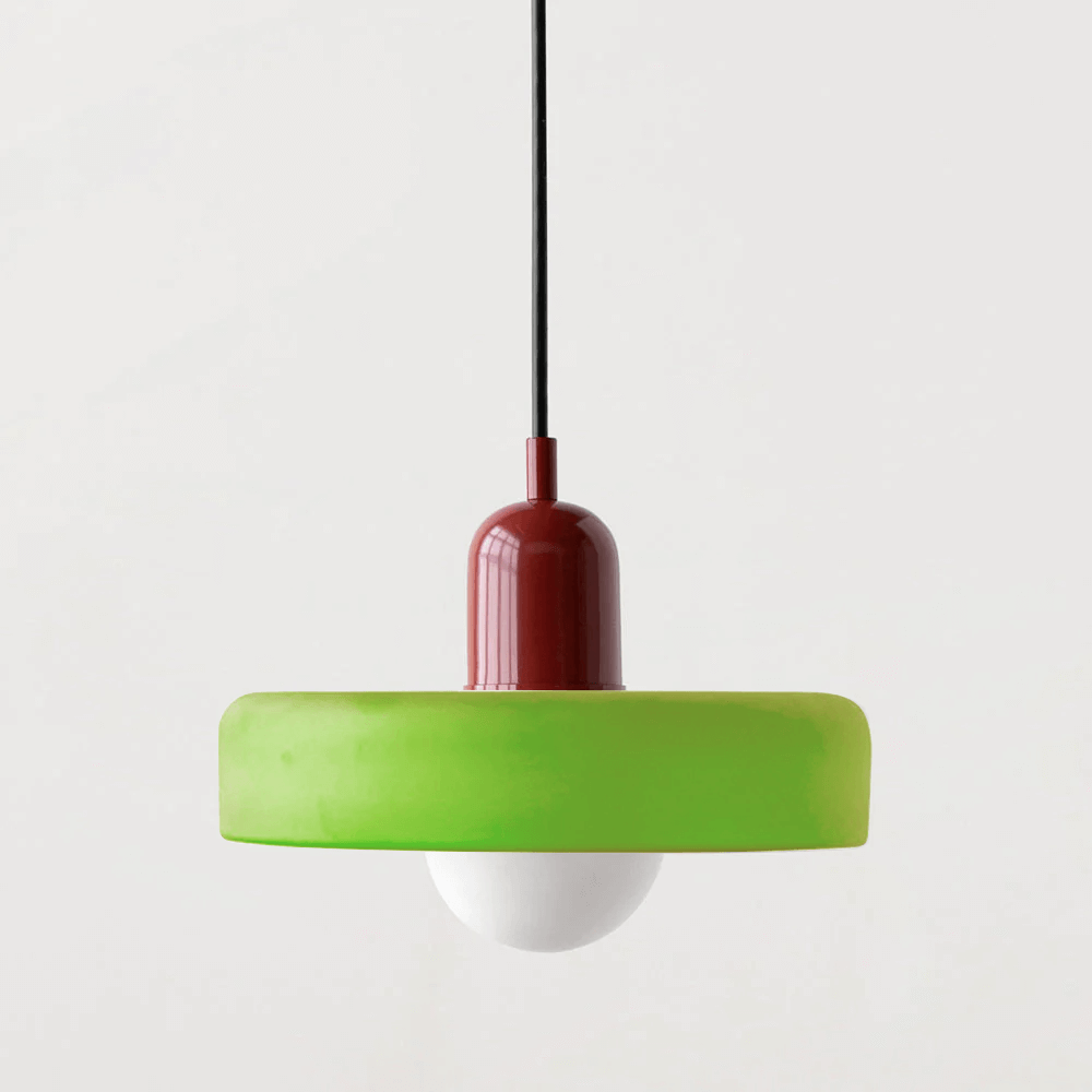 Royallure Bauhaus Färgat Glas Pendel-lampa – Konstnärlig Glasburk, Geometrisk, Retro-Modern