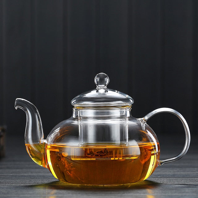 Royallure Glasteapot med Infusor - Hållbar Borosilikat, Värmebeständig, Elegant Design